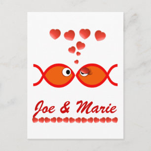 Christian Valentine Symbols - Orange v1 Holiday Postcard