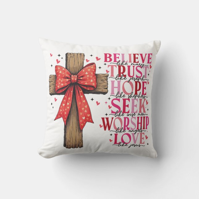 Christian Valentines day Throw Pillow (Front)