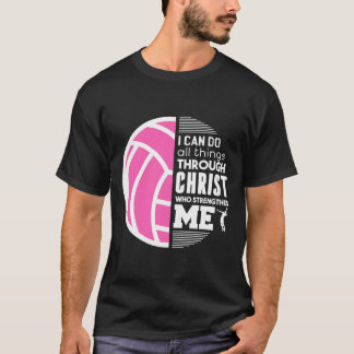 Christian Volleyball I Can Do All Things Philippia T-Shirt