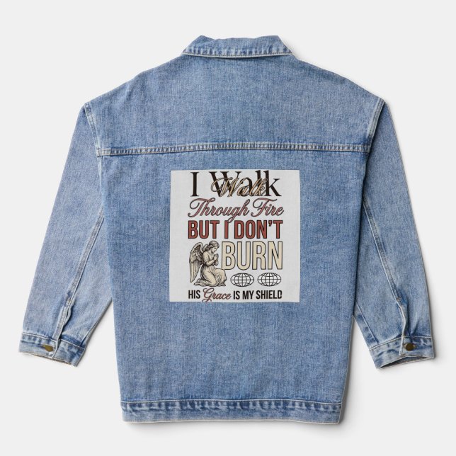 Christian Walk Through Fire Vintage Denim Jacket (Back)