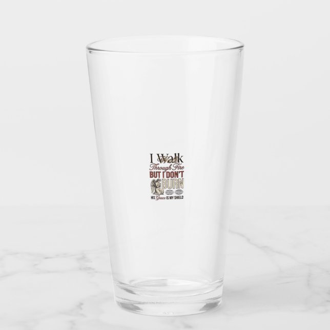 Christian Walk Through Fire Vintage Glass (Front)