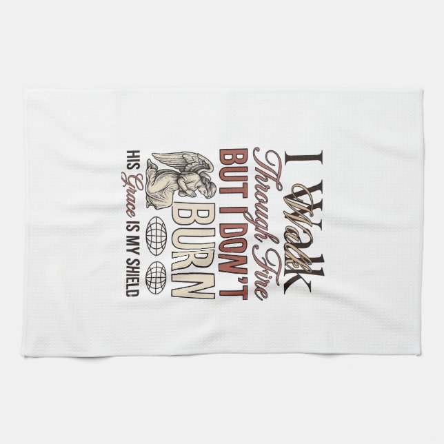 Christian Walk Through Fire Vintage Kitchen Towel (Horizontal)