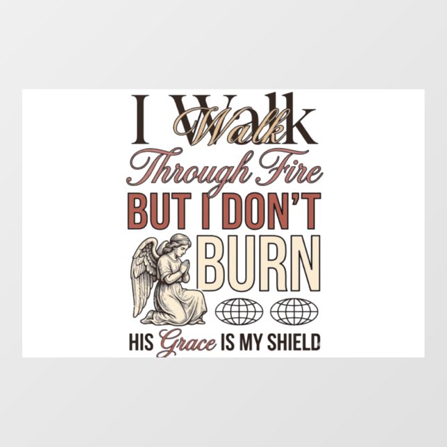 Christian Walk Through Fire Vintage Window Cling (Sheet)