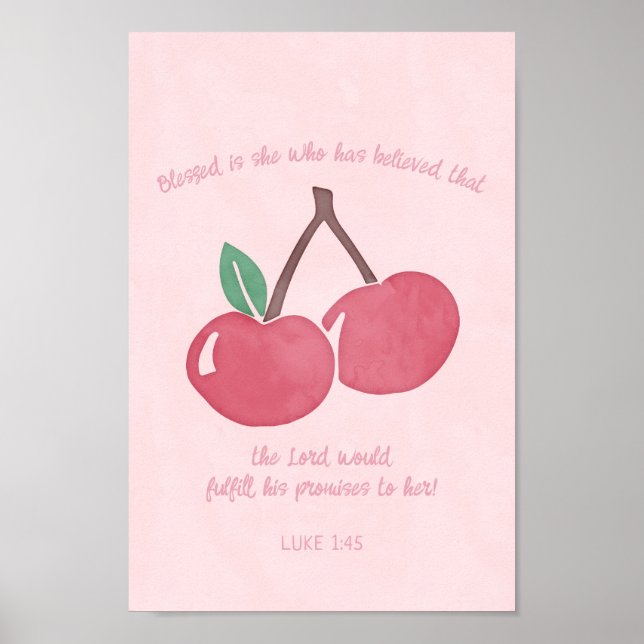 Christian Wall Art Decor Pink Girl Room (Front)