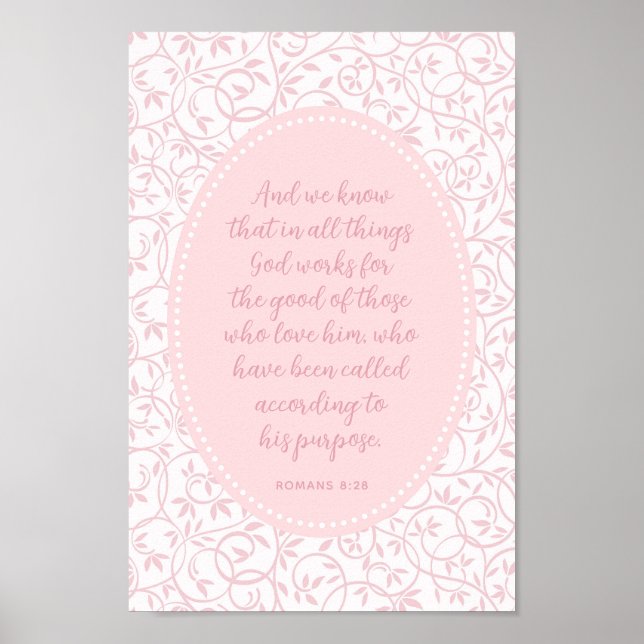 Christian Wall Art Decor Pink Girl Room (Front)