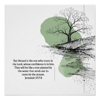 Christian Wall Art Jeremiah 17:7–8 | Trust in God 
