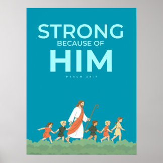 Christian Wall Art Psalm 28:7 Strong in Him