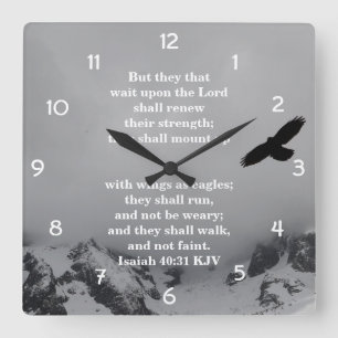 Christian Wall Clock - Isaiah 40:31