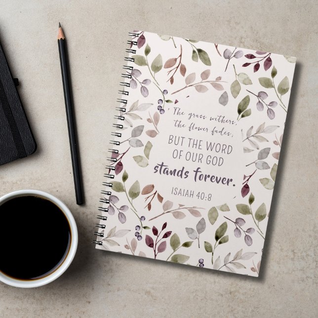 Christian Watercolor Fall Leaf Pattern Scripture Notebook (Creator Uploaded)