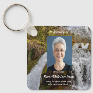 Christian Waterfall Landscape  Memorial Keepsake  Keychain