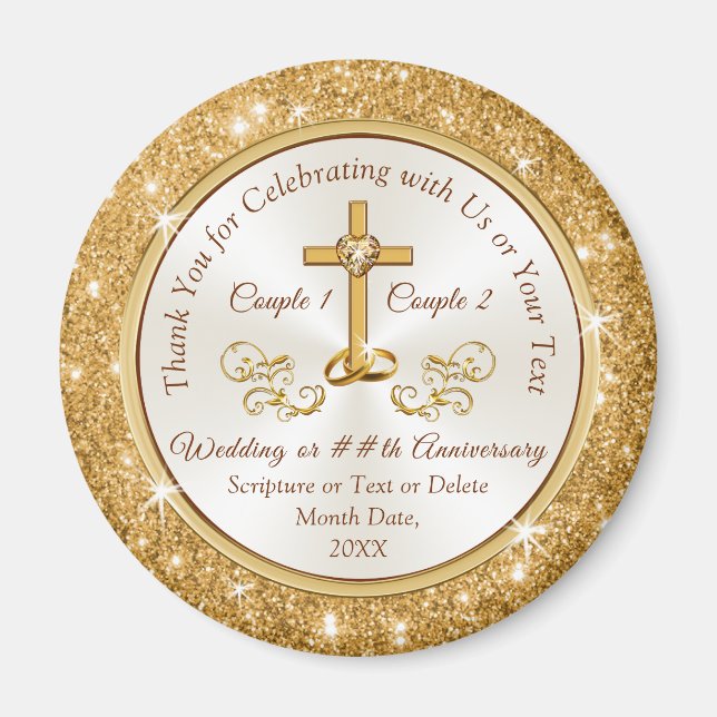 Christian Wedding Favors or Anniversary Favors, Magnet (Front)