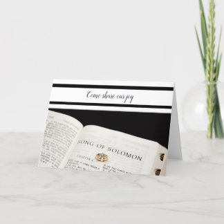 Christian wedding invitation Bible rings