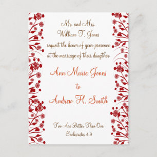 Christian Wedding Invitation Carmel and Blueberry