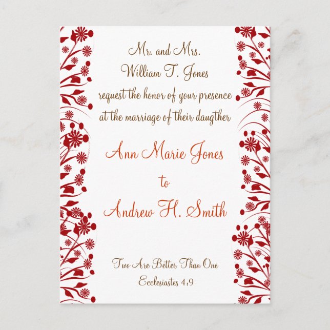 Christian Wedding Invitation Carmel and Blueberry (Front)