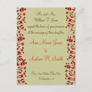 Christian Wedding Invitation Carmel and Blueberry