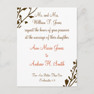 Christian Wedding Invitation Deep Chocolate