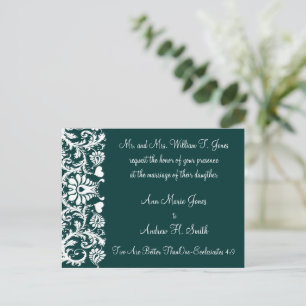 Christian Wedding Invitation Deep Teal