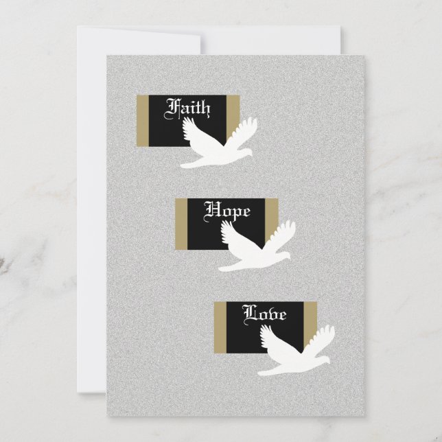 Christian Wedding Invitation -- Faith, Hope & Love (Front)