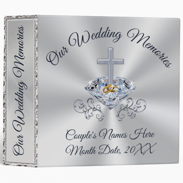 Christian Wedding Photo Albums Personalized Binder (Front/Spine)