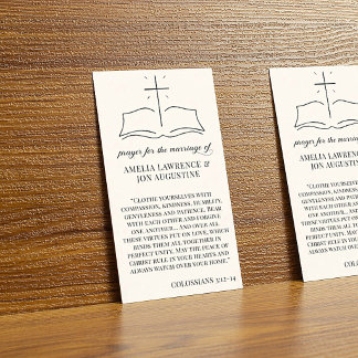 Christian Wedding Prayer Card Bible Scripture
