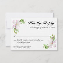 Christian Wedding RSVP card - watercolor magnolias