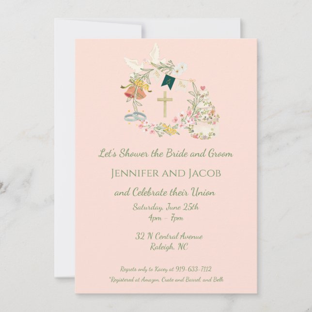 Christian Wedding Shower Invitation, Engagement Invitation (Front)