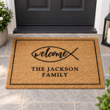 Christian Welcome Fish Symbol Family Name