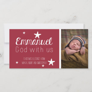 Christian Whimsical Stars Photo Carte de Noël