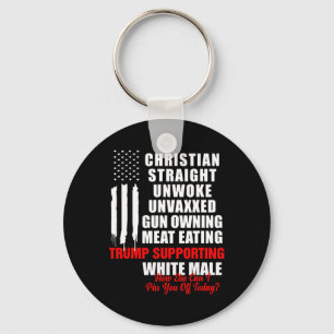 Christian White Straight Unwoke Vintage America Fl Keychain