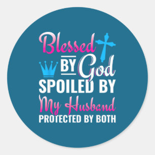 Christian Wife Jesus Blessed God Classic Round Sticker