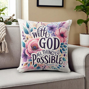 Christian - With God All Things are Possible Throw Pillow