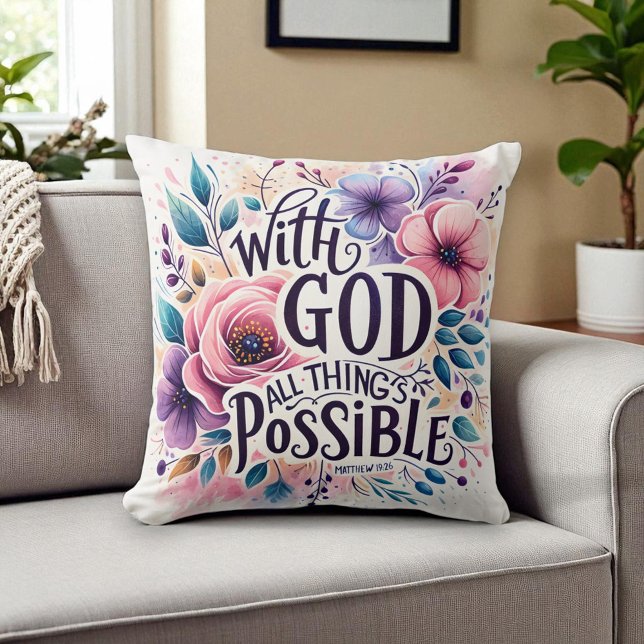 Christian - With God All Things are Possible Throw Pillow (Creator Uploaded)