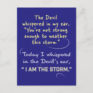 Christian Woman Postcards Devil whispered I am