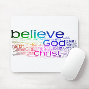 Christian word cloud mouse pad