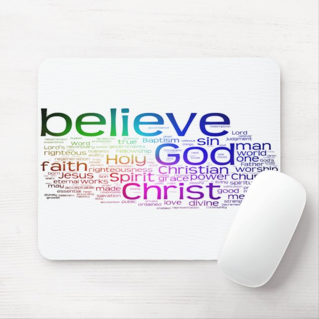 Christian word cloud mouse pad (With Mouse)