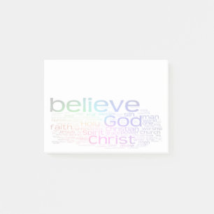 Christian word cloud post-it notes