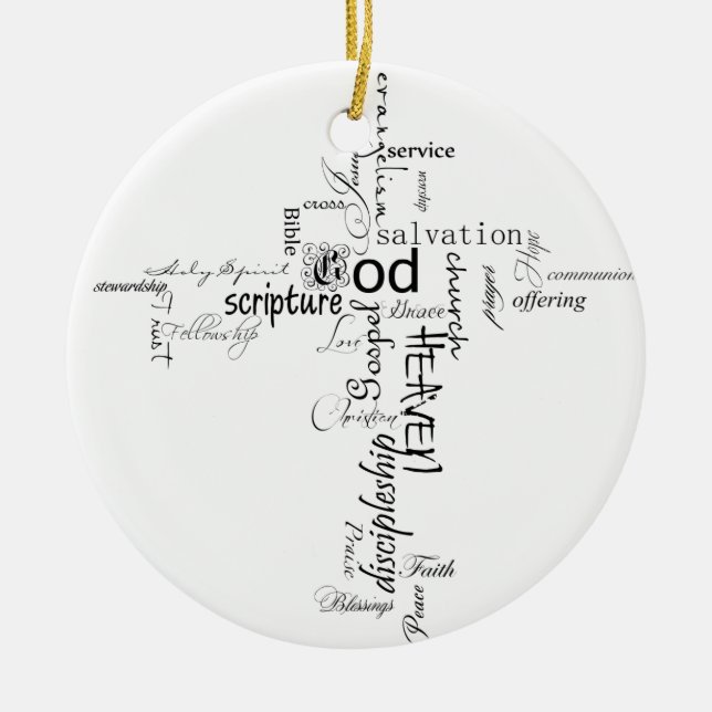 Christian words ceramic ornament (Front)