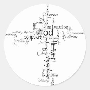 Christian words classic round sticker