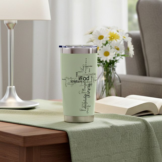Christian words cross personalized insulated tumbler (Creator Uploaded)