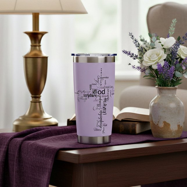 Christian words cross personalized insulated tumbler (Creator Uploaded)