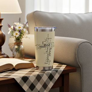 Christian words cross personalized insulated tumbler