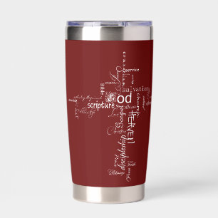 Christian words cross personalized insulated tumbler