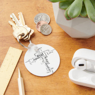 Christian words keychain