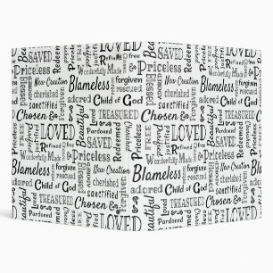 Christian Words of Affirmation Word Art Binder
