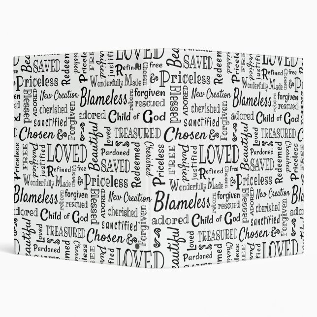 Christian Words of Affirmation Word Art Binder (Background)