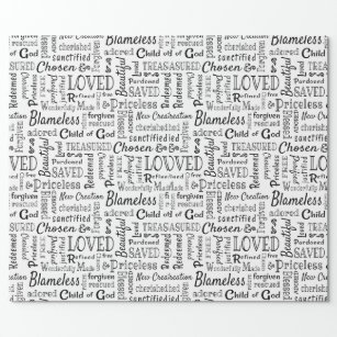 Christian Words of Affirmation Wrapping Paper
