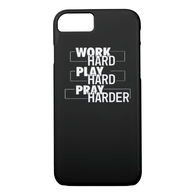 Christian Work Hard, Play Hard, Pray Harder Essent Case-Mate iPhone Case (Back)