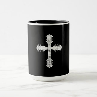 christian worship team guitar cross mug