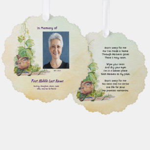 Christian Wren Bird Vineyard Memorial Keepsake Ornament Card