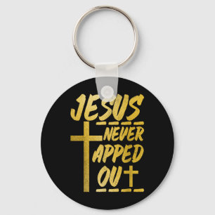 Christian Wrestling Mma Wrestler Jesus Never Tappe Keychain